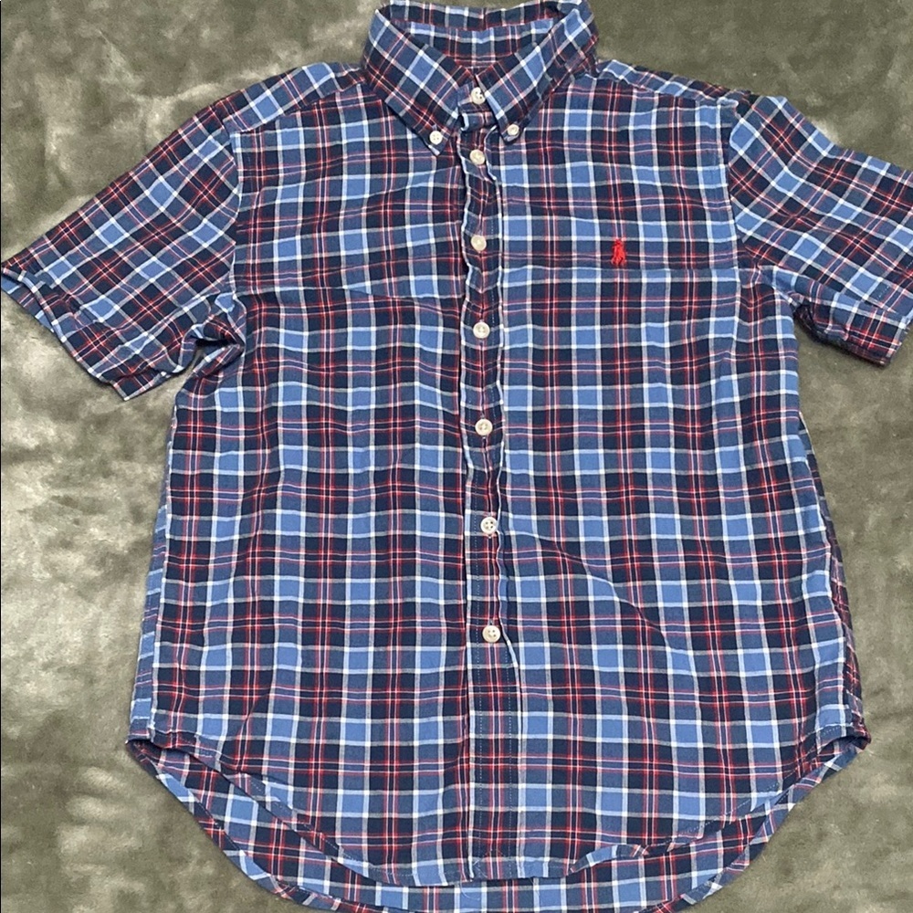 Ralph Lauren Navy and Red Checkered Shirt